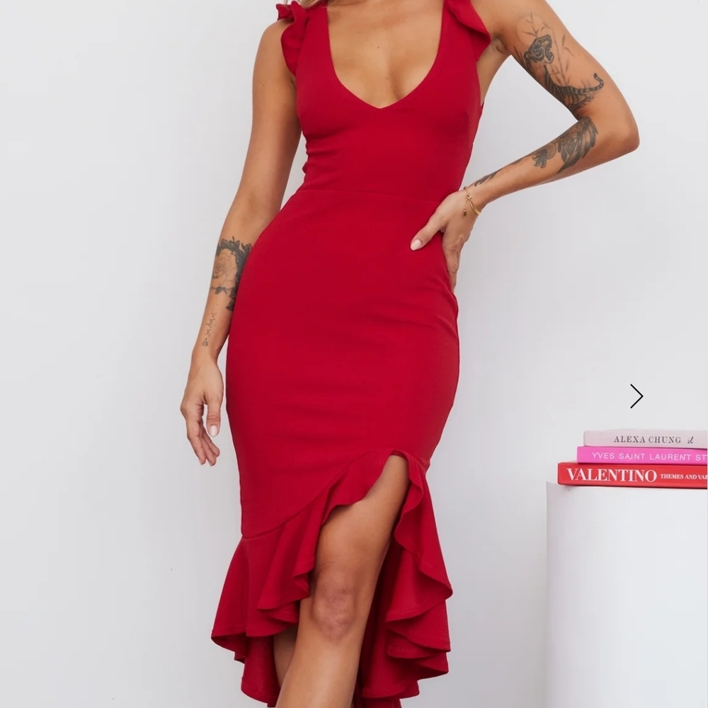 Hello Molly Red Samba Away Midi Dress
